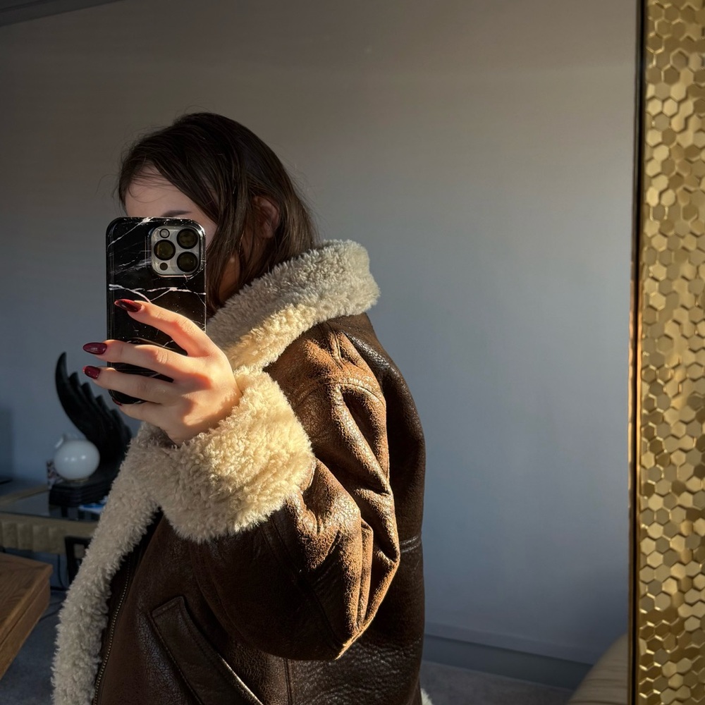 Mango Oversize Shearling Jacket - Picture 2 of 6